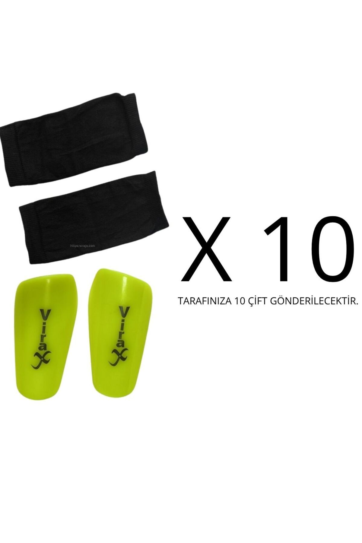 virajx Siyah 10 Çift (20 Tekli) Tekmelik Futbol Tekmeliği Futbolcu Kaval Koruyucu Çoraplı