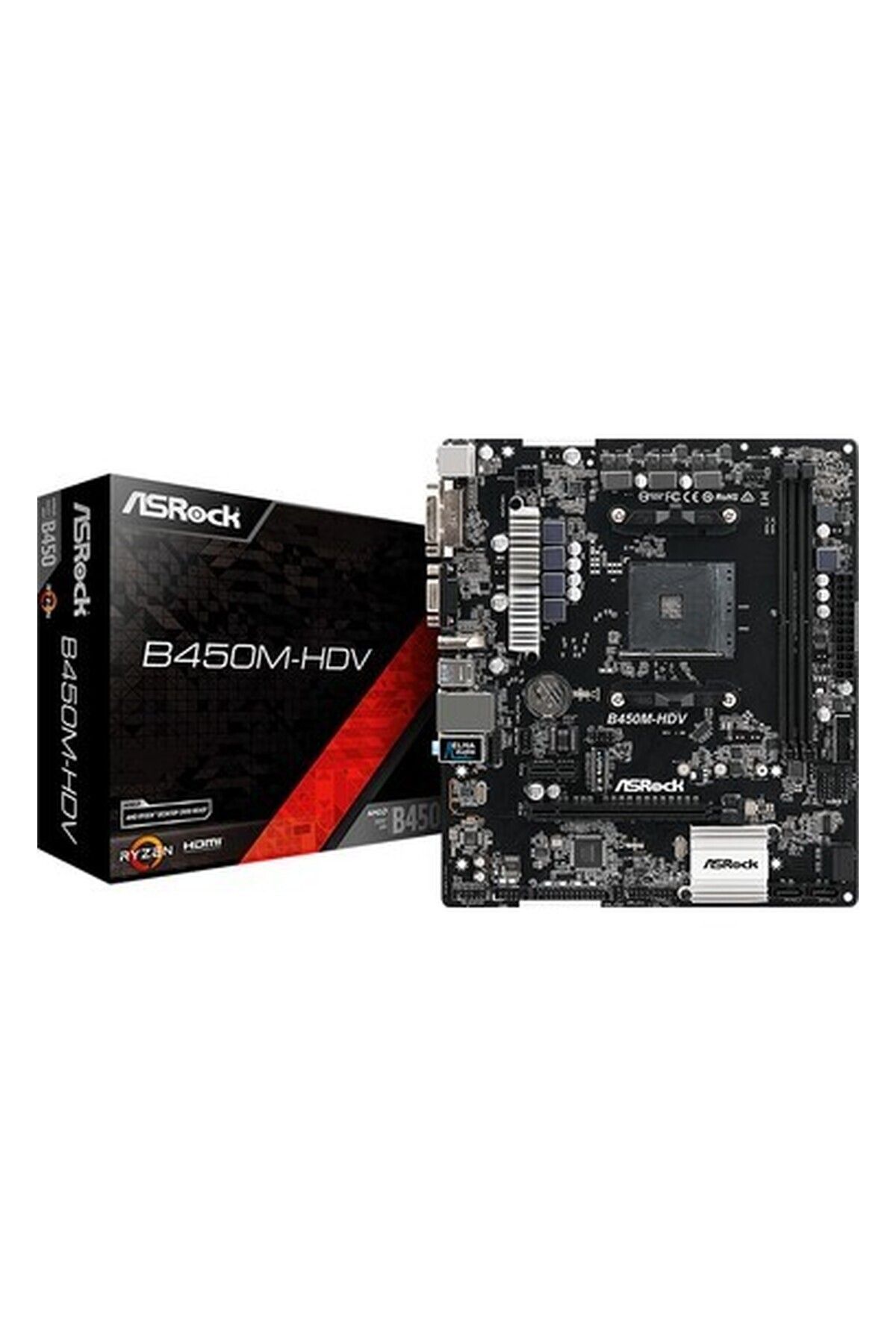 ASROCK B450M-HDV AMDB450 3200MHz DDR4 Soket AM4 ATX Anakart (ASRB450M-HDV)