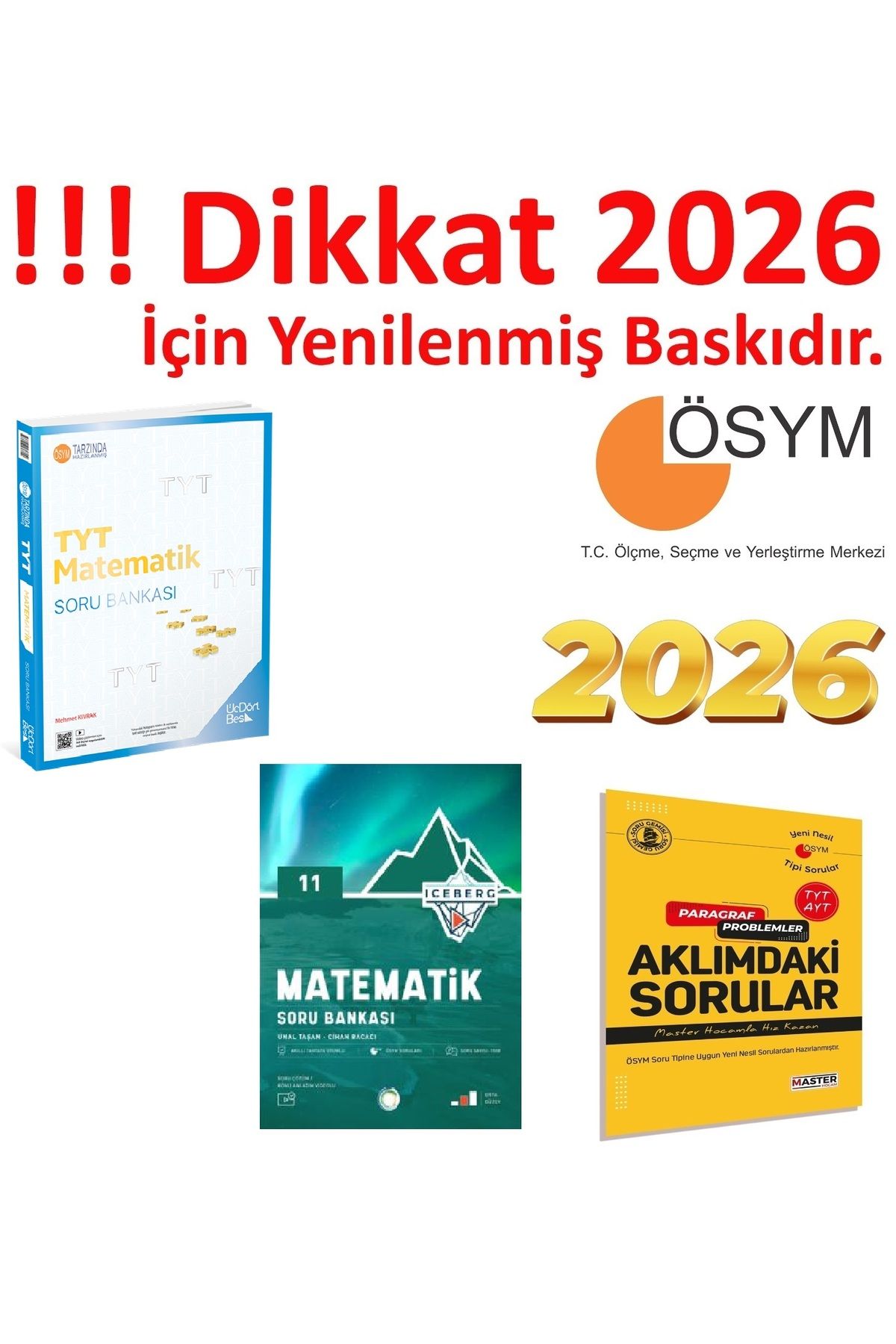 Üç Dört Beş Yayıncılık Üç Dört Beş Yayıncılık TYT Matematik Soru Bankası & Okyanus 11. Sınıf İceberg Matematik Soru Bankası