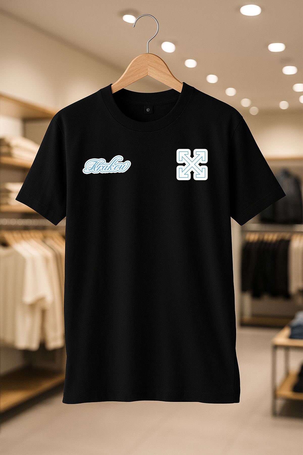 C&C OKULCUNUZ Off-White Krakow Oversize Unisex %100 Pamuklu Nefes Alan Kalin Kumaşlı T-Shirt