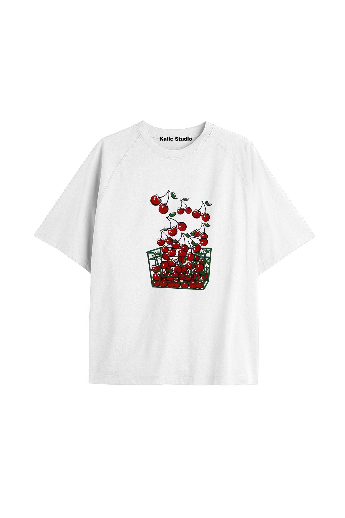Kalic Studio Y2k vintage Cherry Baskılı Sİyah T-shirt KOD 54