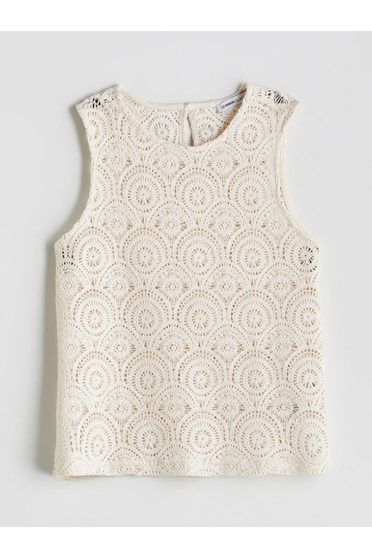 LC Waikiki LCWAIKIKI Classic Bisiklet Yaka Ajurlu Kroşe Bluz