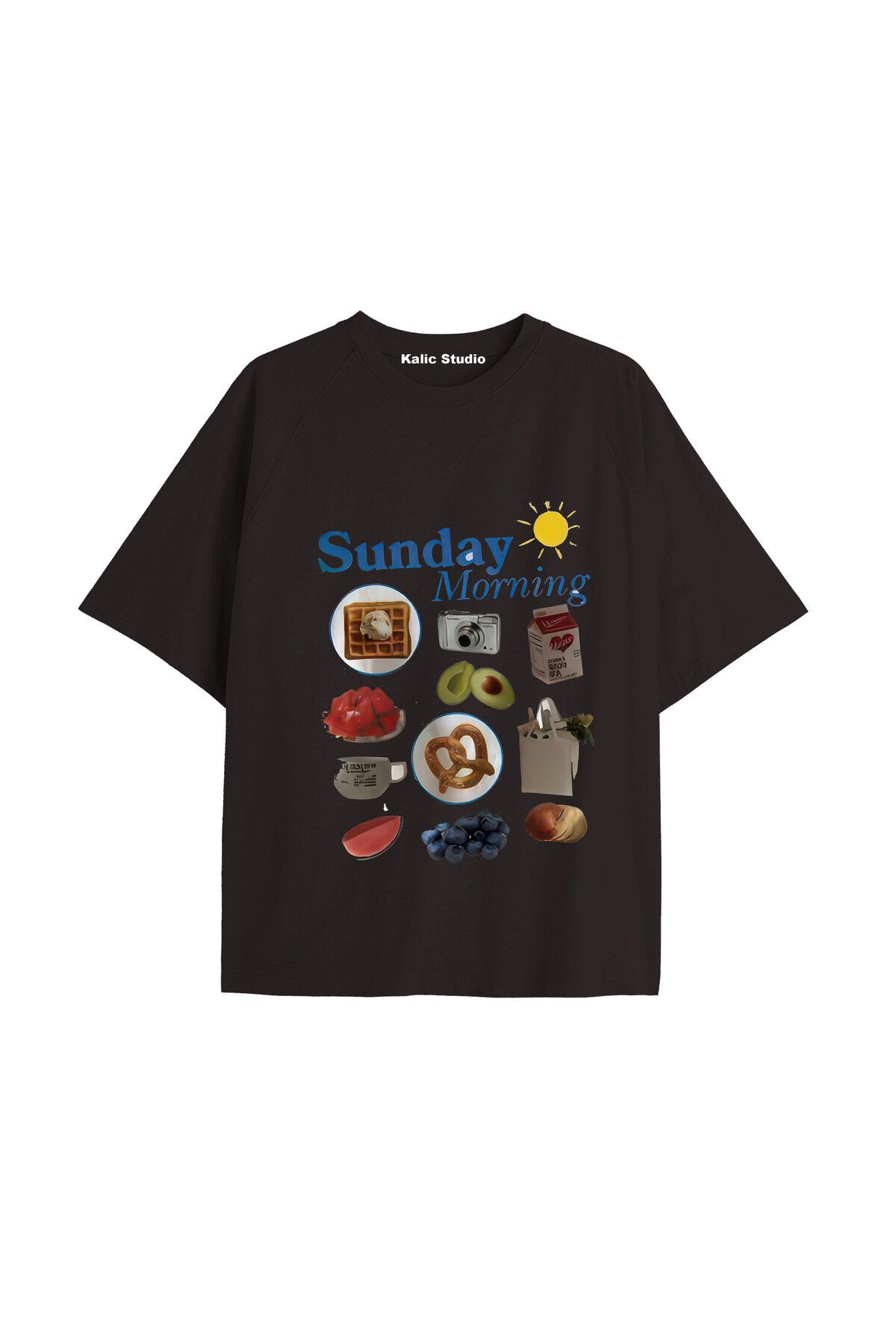 Kalic Studio Y2k vintage Pickles Baskılı Sİyah T-shirt KOD 245