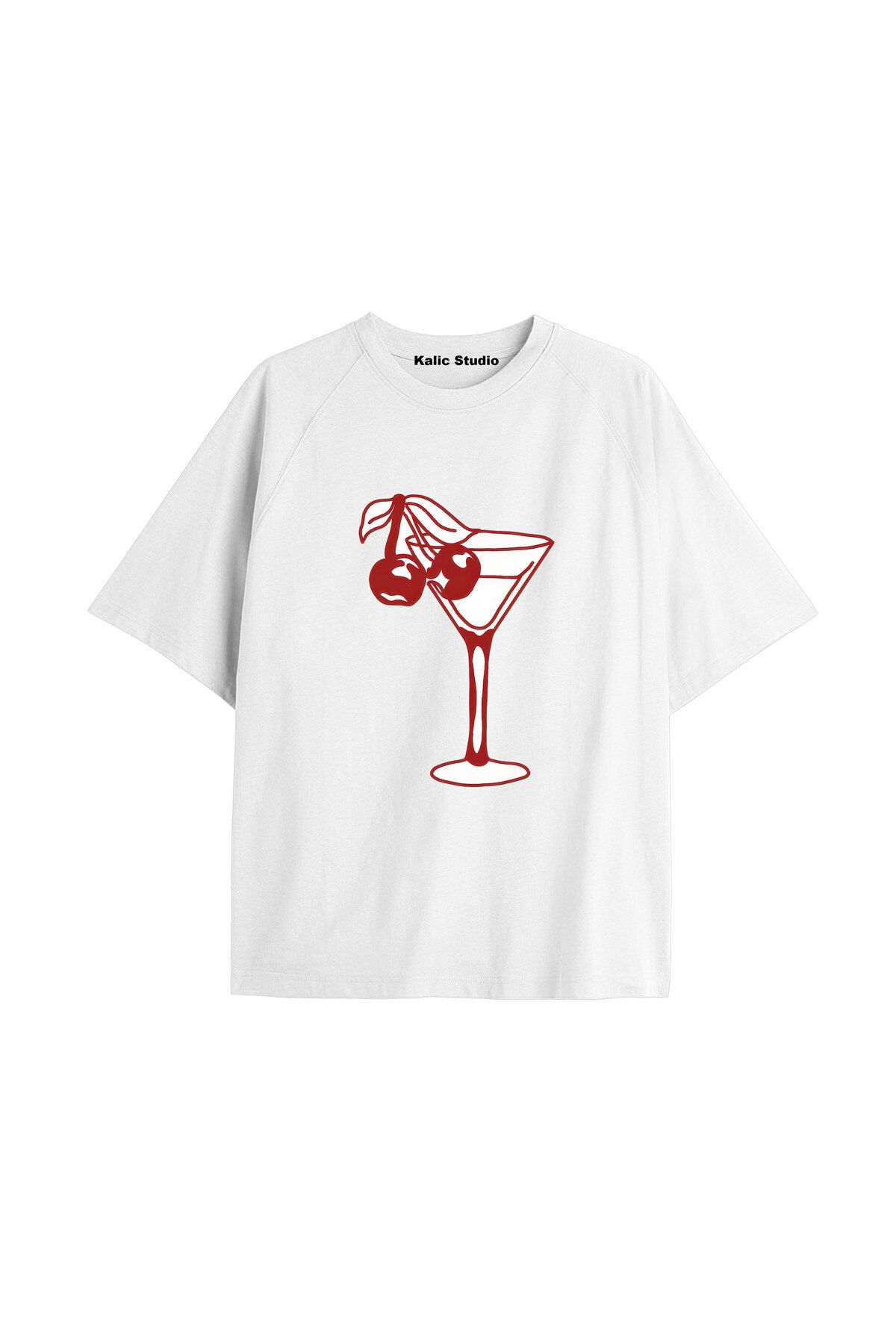 Kalic Studio Y2k vintage Cherry Baskılı Sİyah T-shirt KOD 68