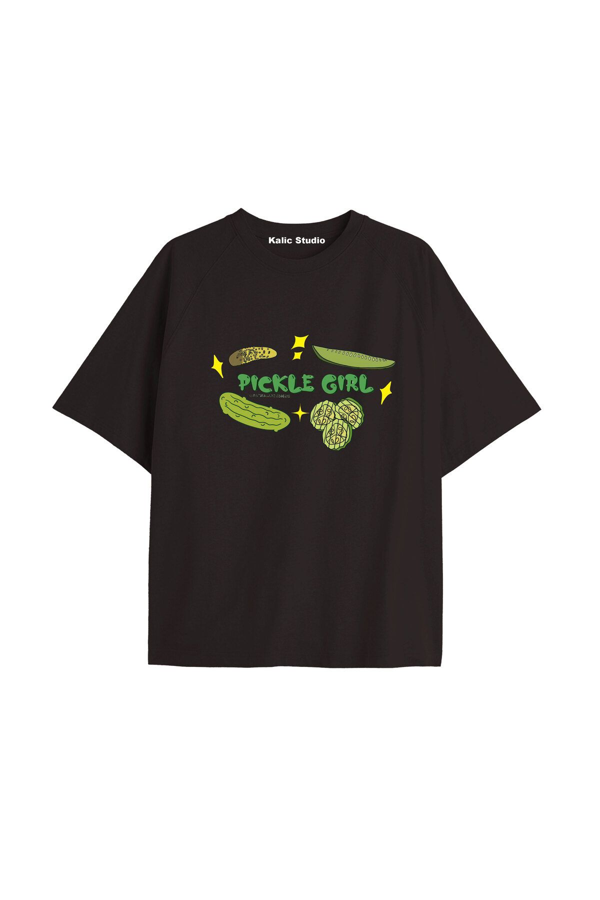 Kalic Studio Y2k vintage Pickles Baskılı Sİyah T-shirt KOD 237