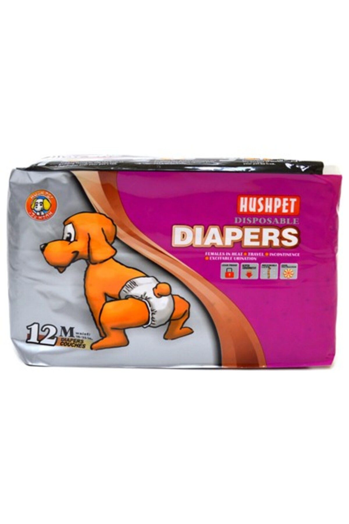 Orqinel Diapers Hushpet Köpek Alt Tuvalet Bezi 12 Adet M Hush Pet Diapers Medium 12'li Köpek Bezi