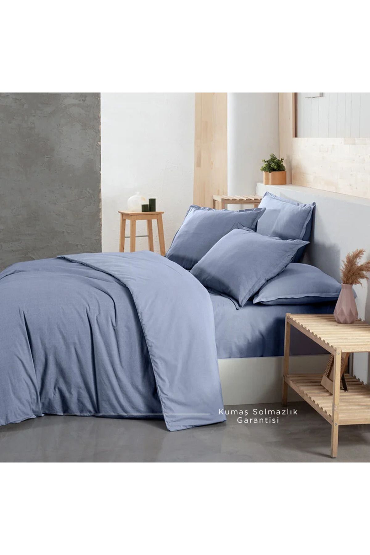 Okapi Dark Blue %100 Pamuk Tek Kişilik Nevresim Takımı (Set 3 Parça) GEMİ PERSONELLERİNE ÖZEL