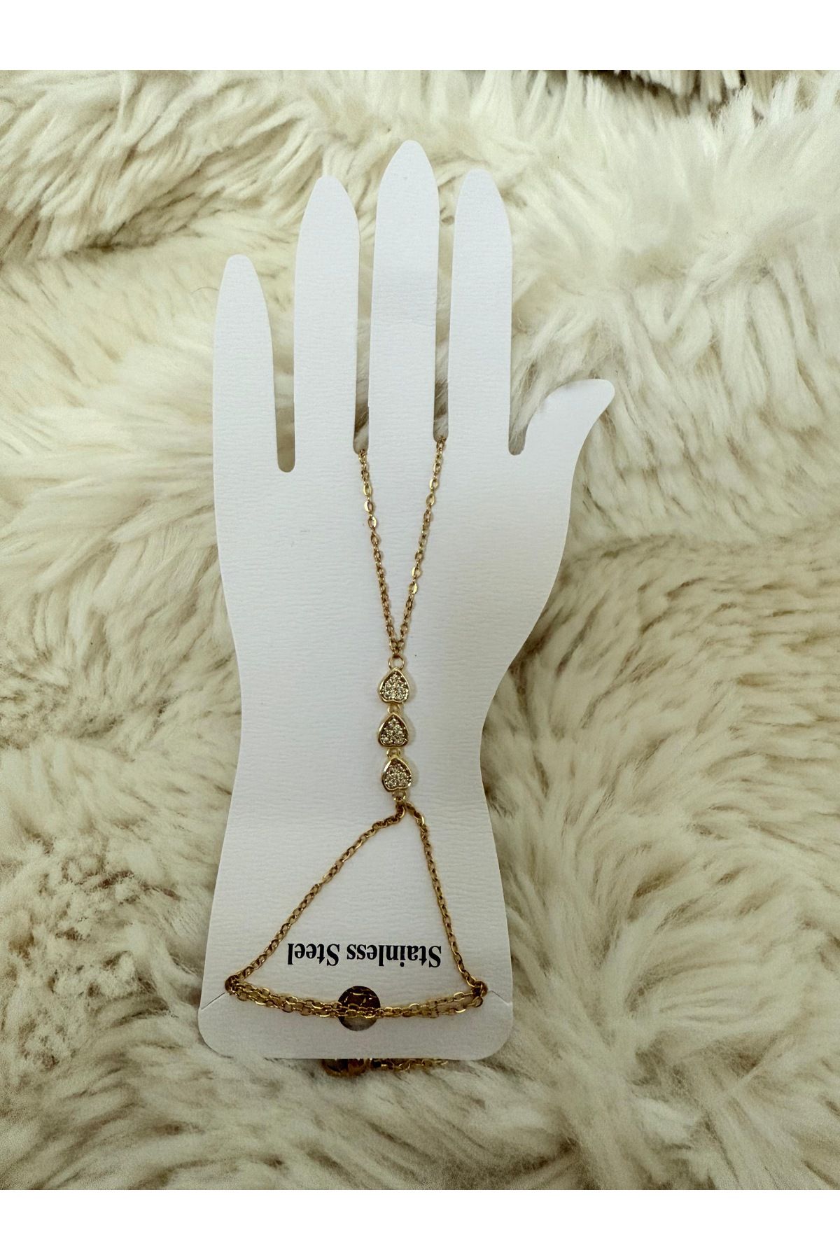 ANGELSS JEWELLERY Zirkon Taşlı Gold Kalp Model Şahmeran Bileklik (İnce Zincir Gold Kalp Zirkon Taşlı Şahmeran)