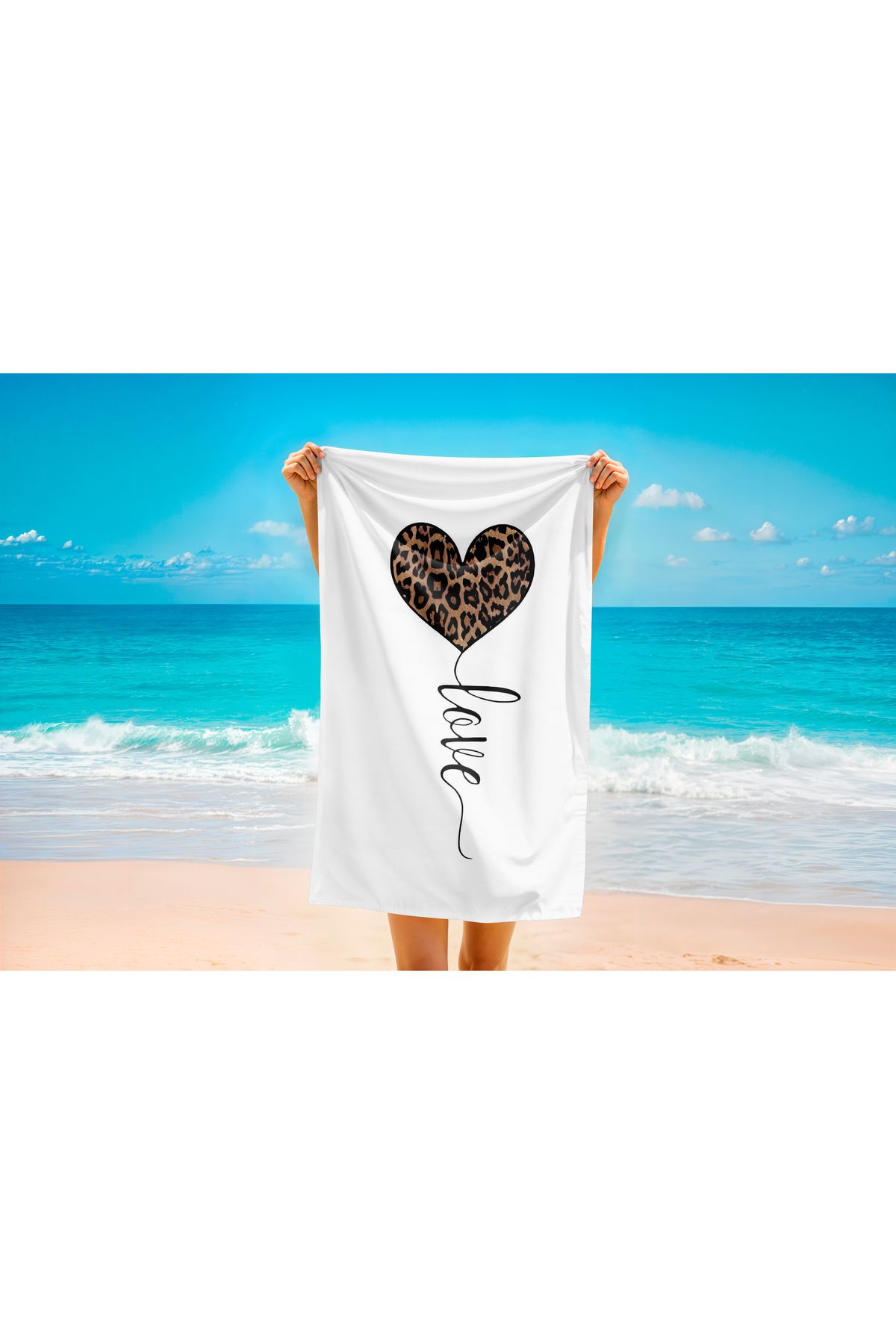 OZG DESİGN LOVE YAZILI PLAJ HAVLUSU