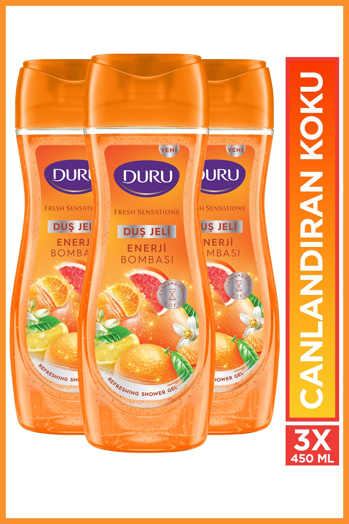 Duru Fresh Sensations Enerji Bombası Duş Jeli 3x450 Ml