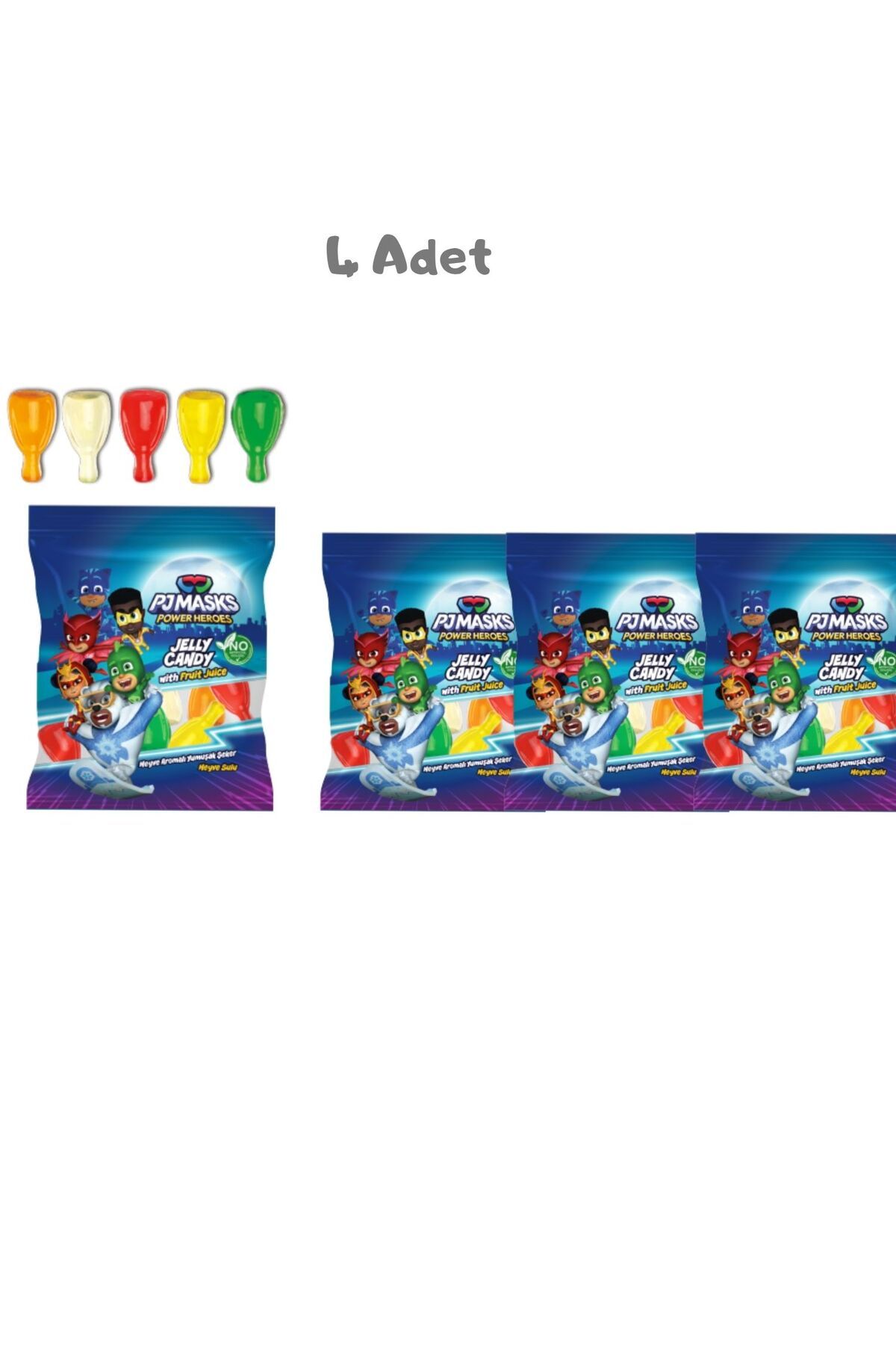 PJ Masks Şampiyon Kupası Meyve Aromalı Yumuşak Şeker 20 Gr. 4 Adet