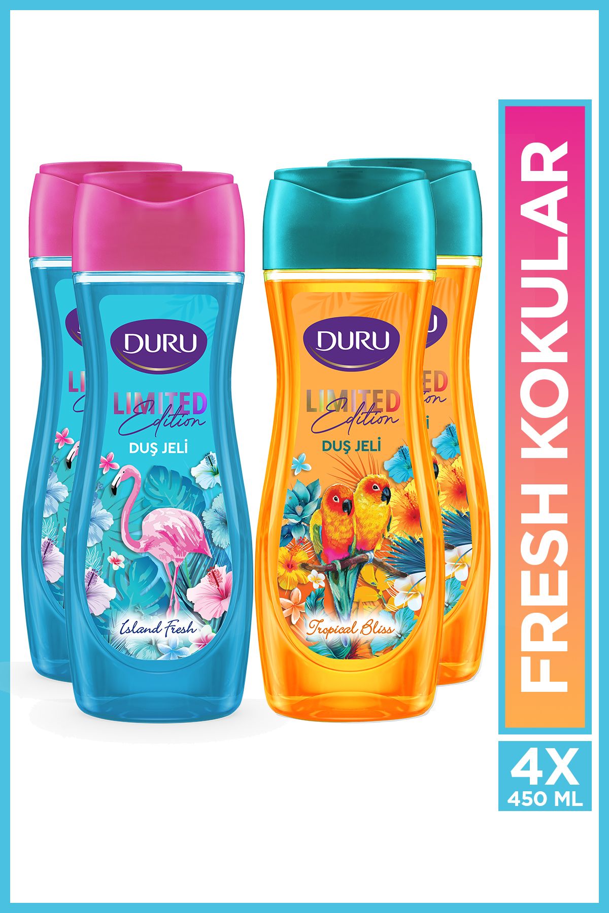 Duru Limited Edition Duş Jeli Tanışma Seti 4x450 Ml (Island Fresh & Tropical Bliss)