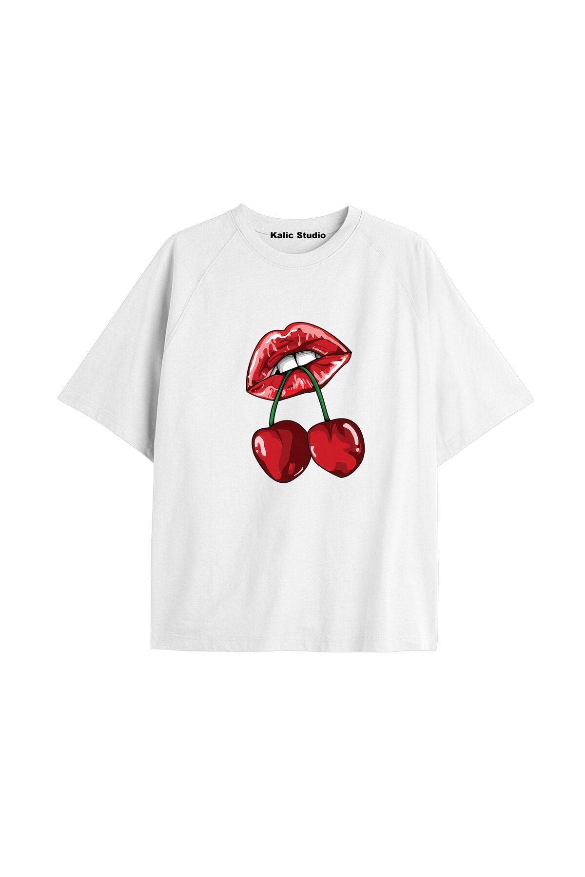 Kalic Studio Y2k vintage Cherry Baskılı Sİyah T-shirt KOD 65