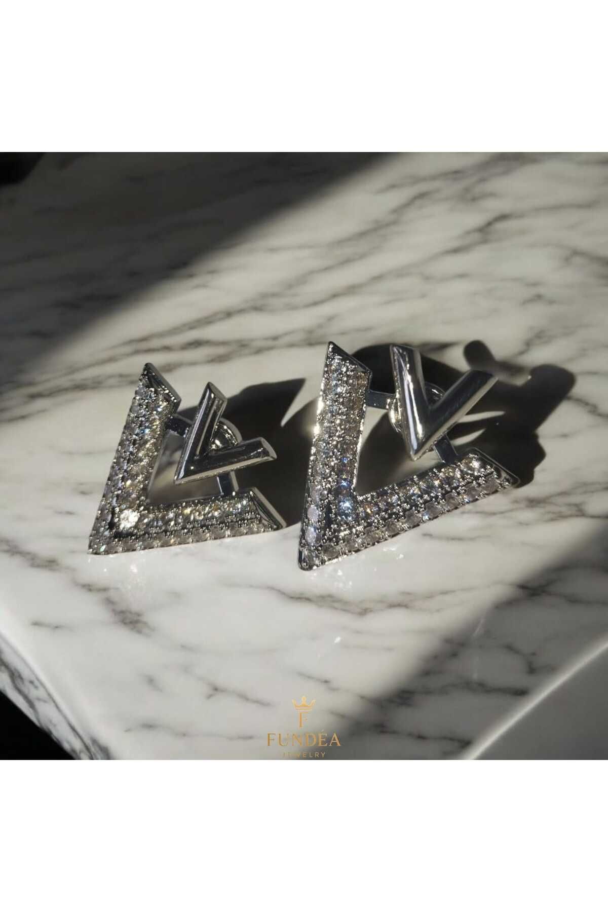 Fundéa Jewelry Zirve V Küpe GÜMÜŞ Rengi Zirkon