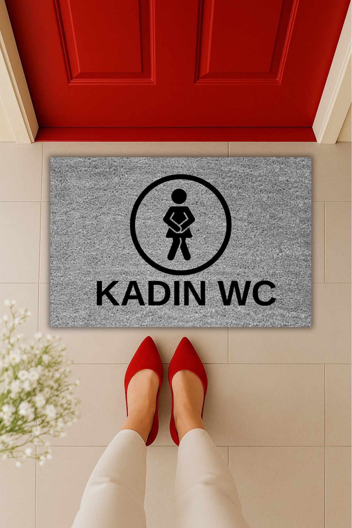 Dormot Home Yüksek Kaliteli Dijital Baskı Kadın WC Kapı Önü Paspası