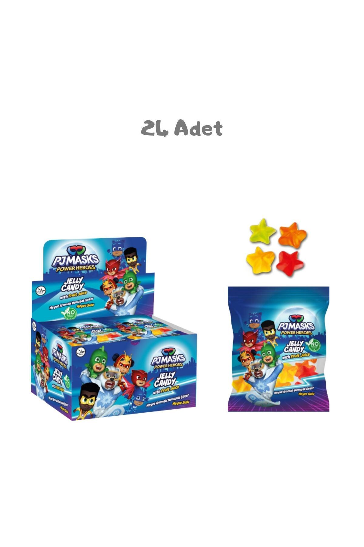 PJ Masks Yıldız Meyve Aromalı Yumuşak Şeker 20 Gr. 24 Adet
