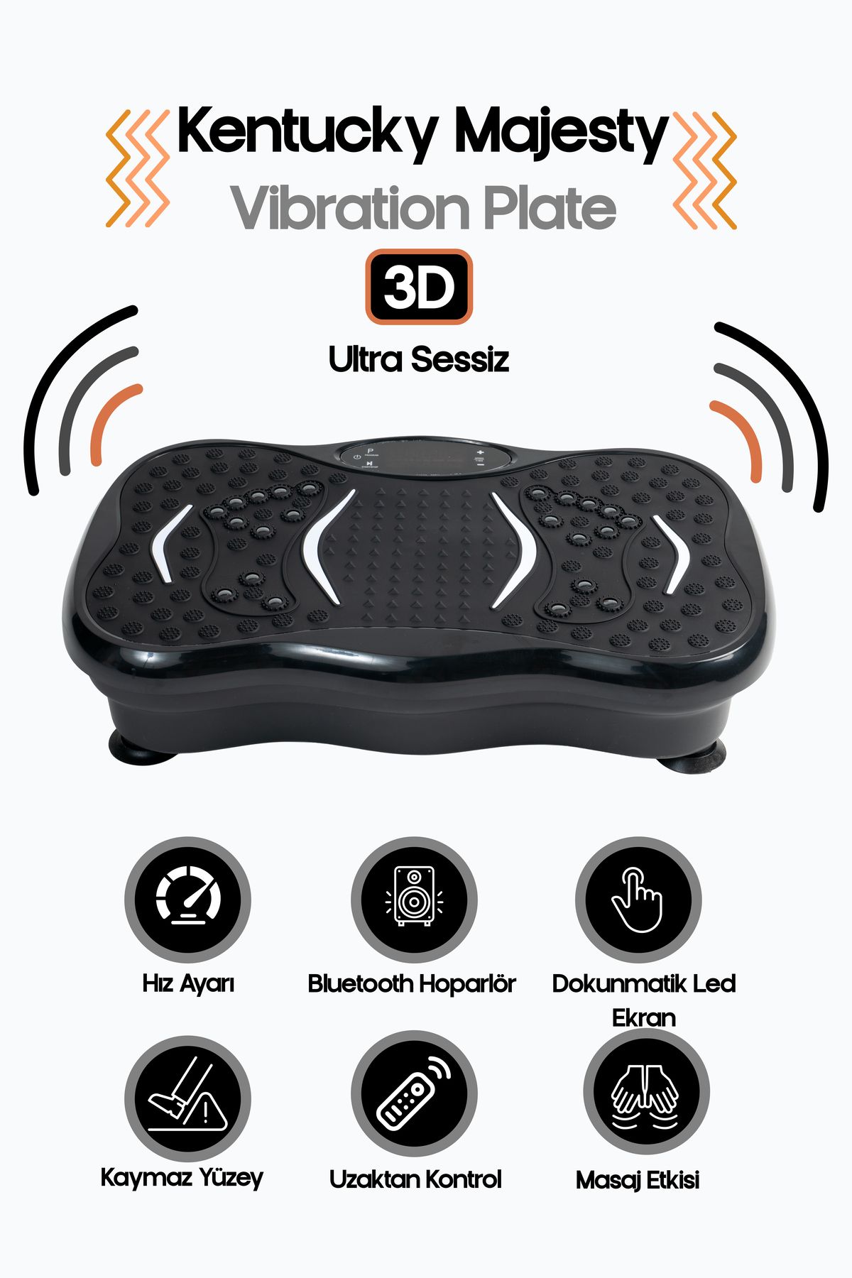 Kentucky Majesty 3D 5 Programlı Titreşimli Spor Kondisyon Fitness Egzersiz Aleti Vipration Plate