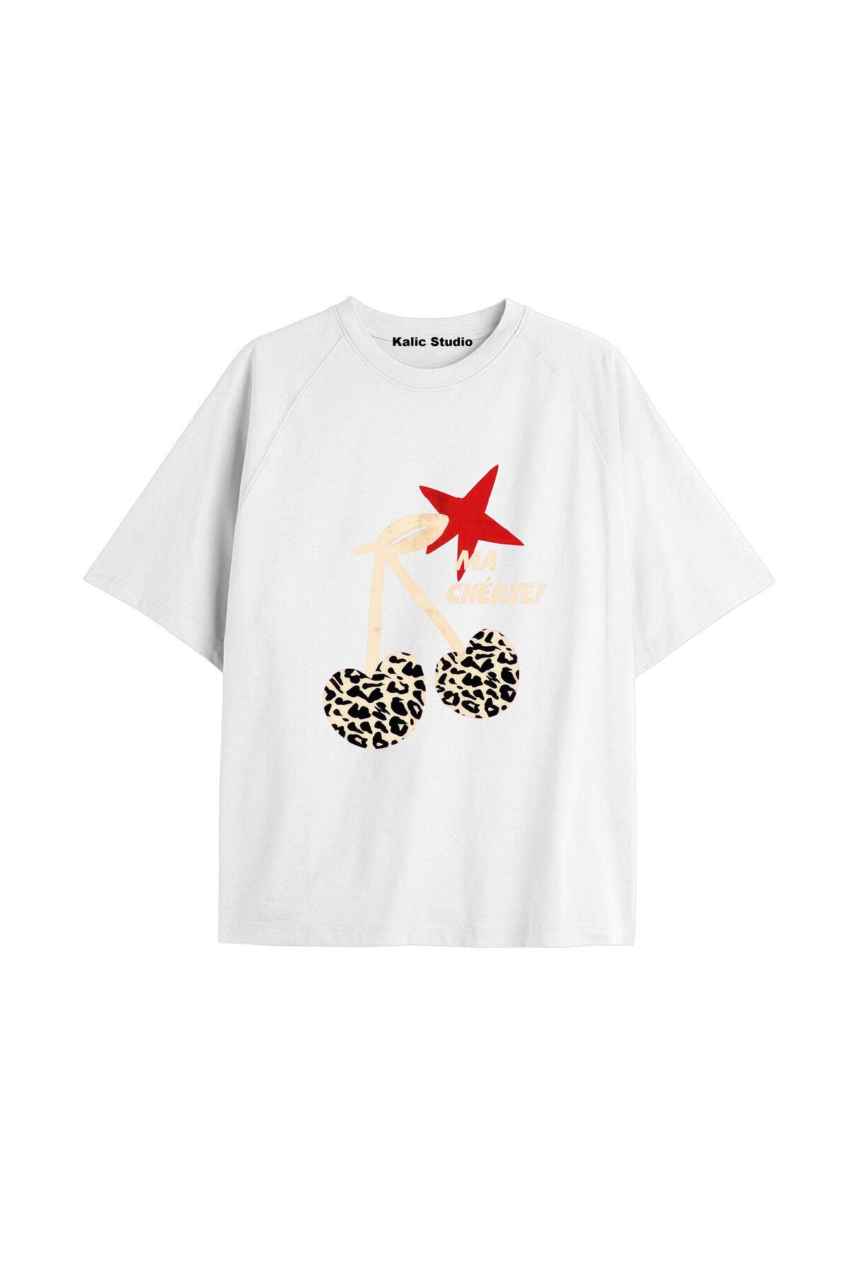 Kalic Studio Y2k vintage Cherry Baskılı Sİyah T-shirt KOD 48