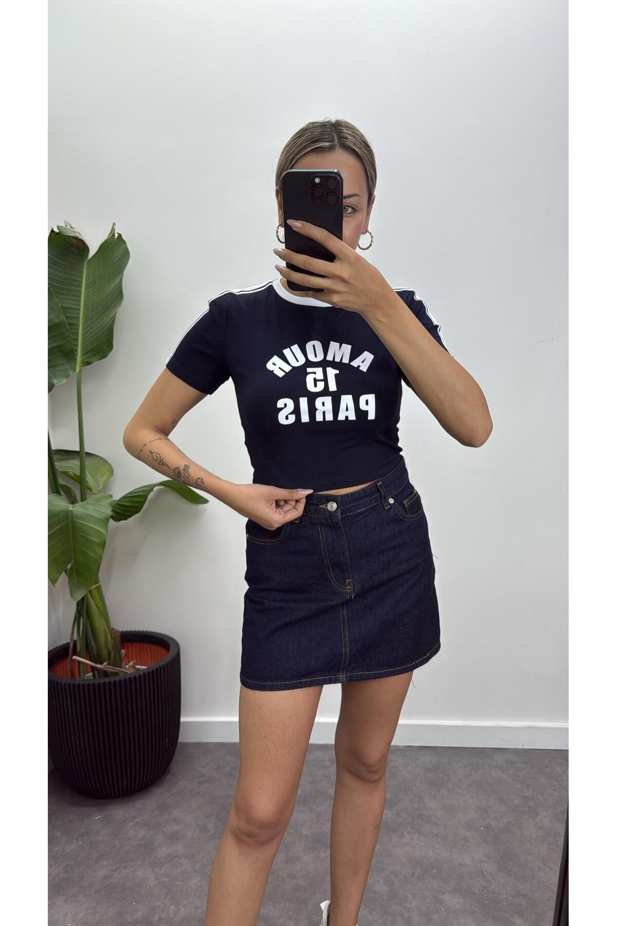 Acar Boutique Amour Parıs Crop T-Shirt