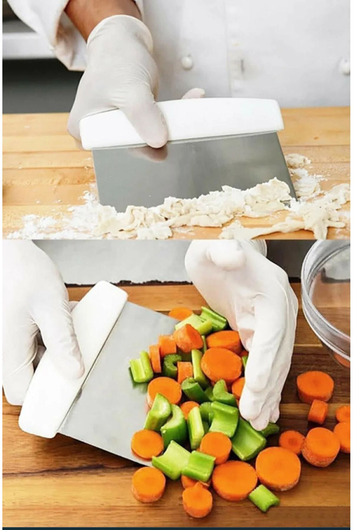 TUMU LIFE Paslanmaz Çelik Hamur Kesme Aparatı Kesici Kazıyıcı Pasta Ve Kek Şekillendiren Spatula