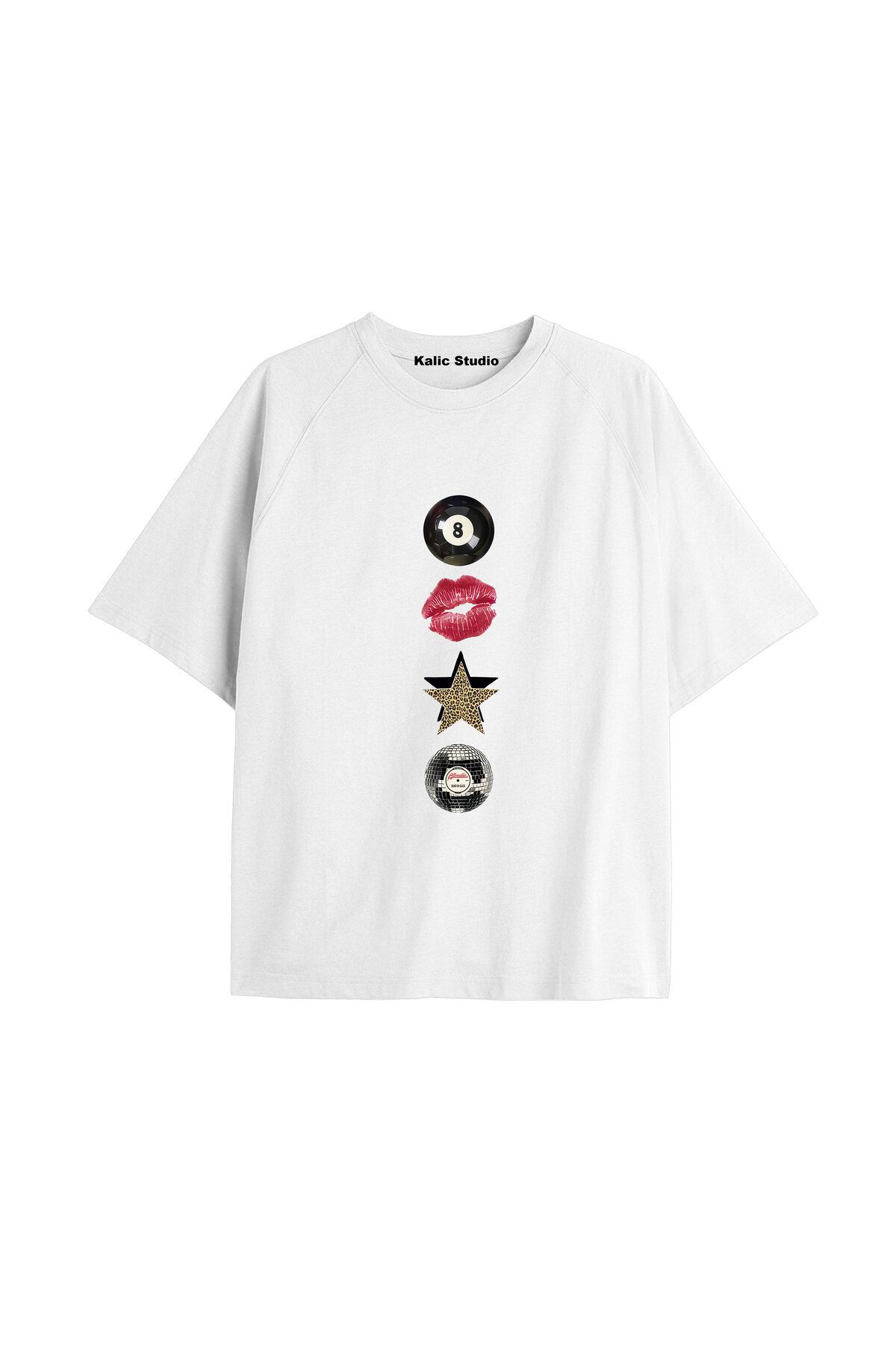 Kalic Studio Y2k vintage Leopar Baskılı Sİyah T-shirt KOD 112