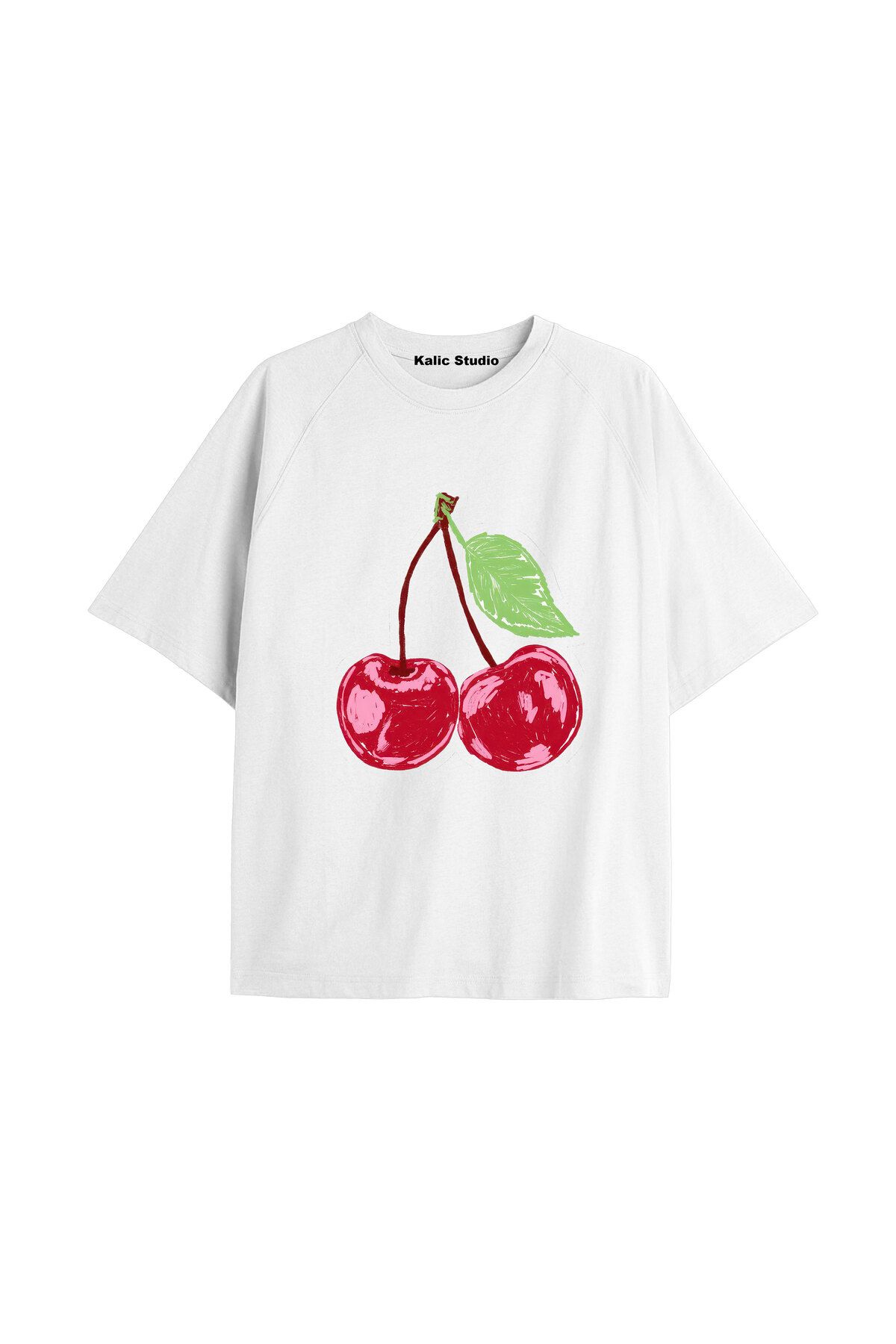 Kalic Studio Y2k vintage Cherry Baskılı Sİyah T-shirt KOD 61