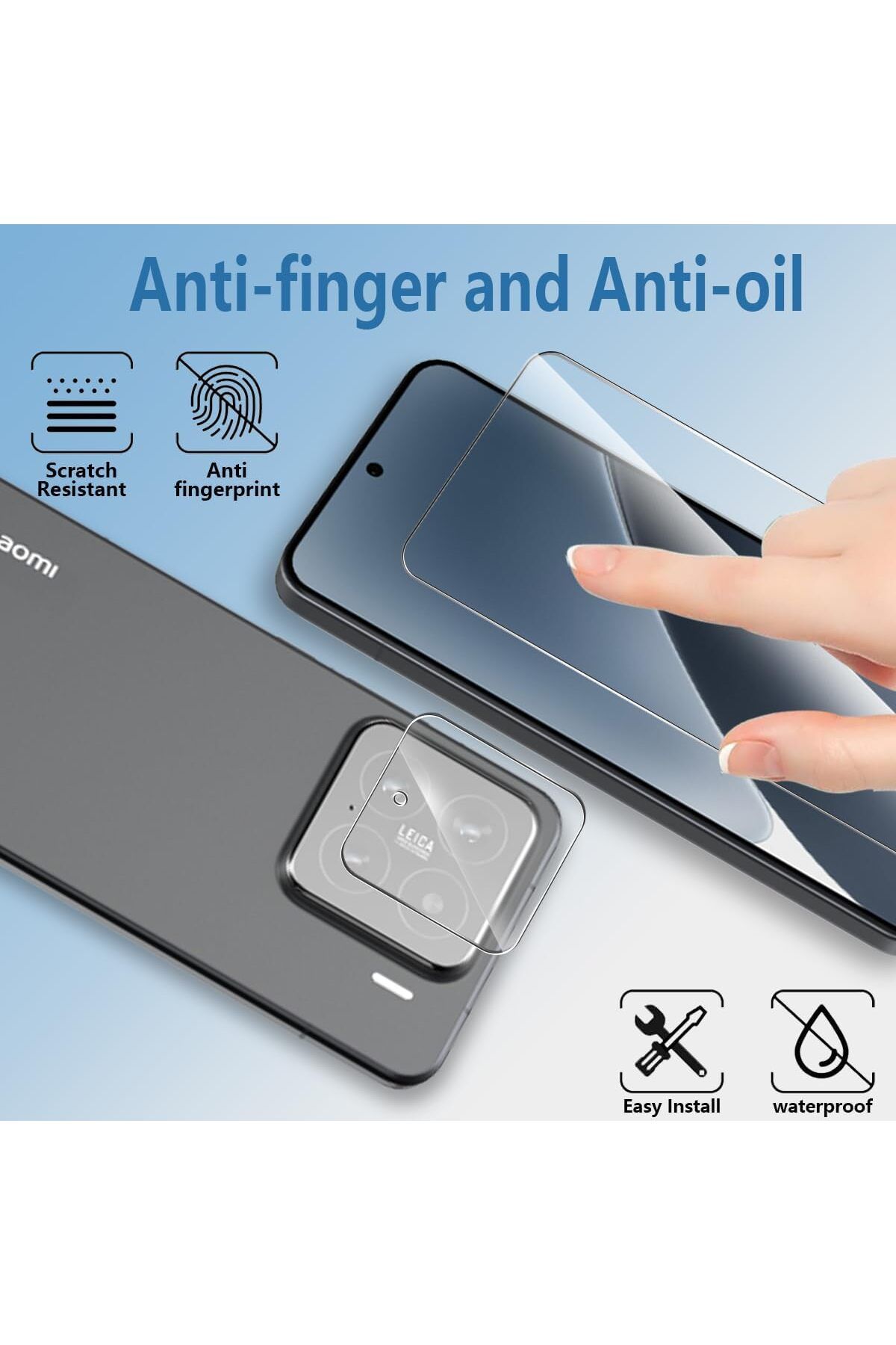 aheaks Xiaomi 15 Şeffaf Nano Ekran Koruyucu Nano Cam Parmak İzi Aktif - Kamera Koruma Jelatini Hediyeli