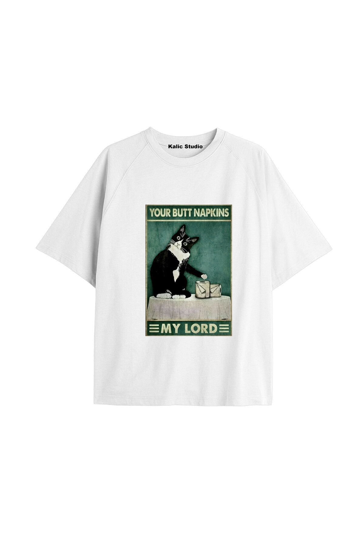 Kalic Studio Y2k vintage Cats Baskılı Beyaz T-shirt KOD 2