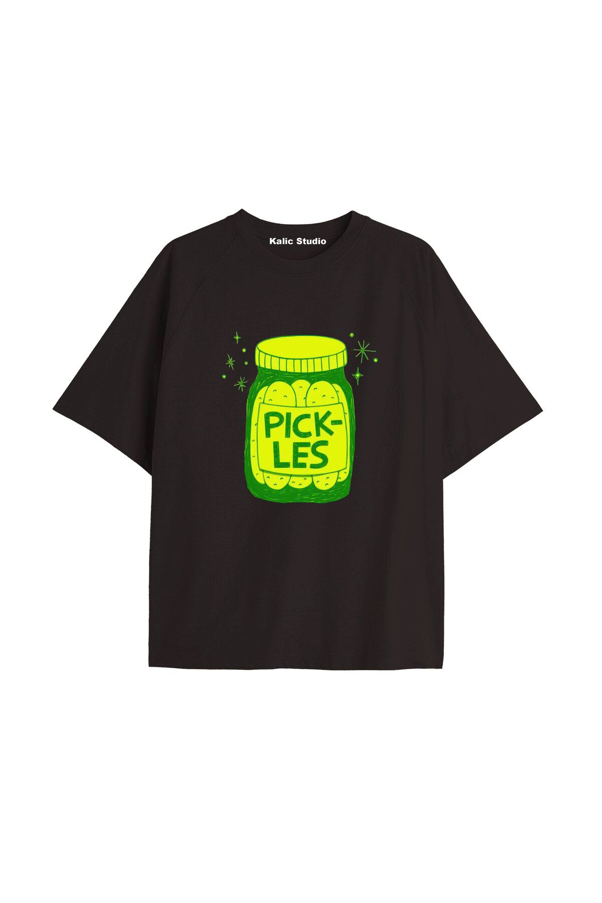 Kalic Studio Y2k vintage Pickles Baskılı Sİyah T-shirt KOD 226