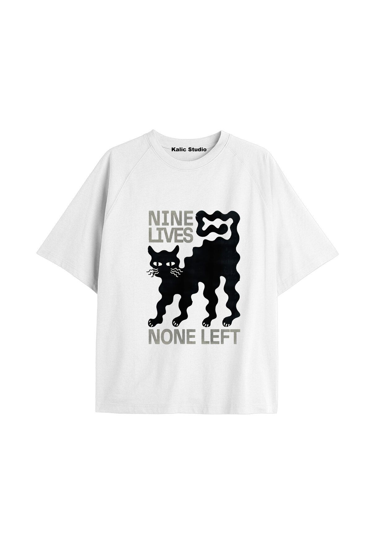 Kalic Studio Y2k vintage Cats Baskılı Beyaz T-shirt KOD 17