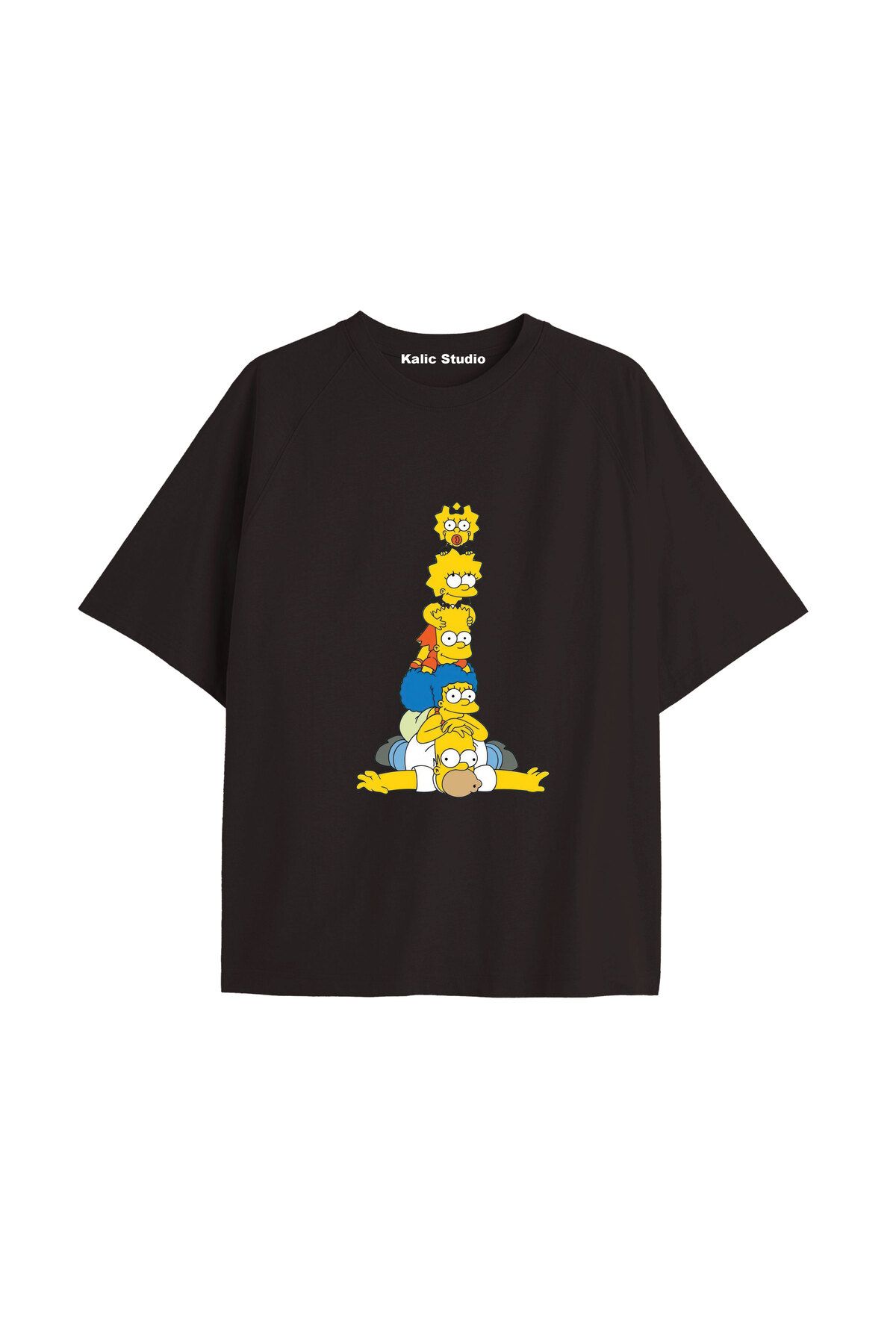 Kalic Studio Y2k vintage Simpson Baskılı Sİyah T-shirt KOD 280