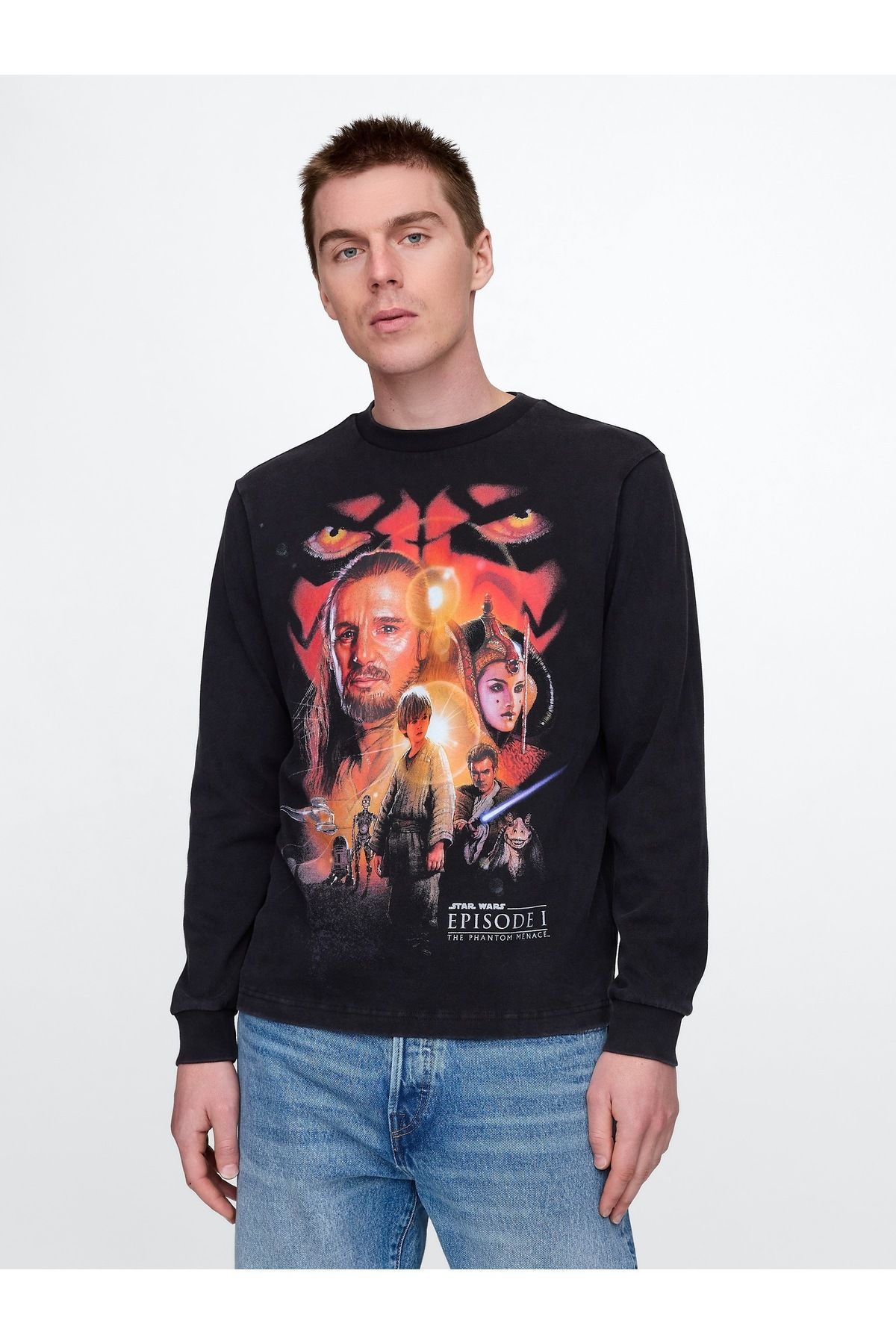 GAP Erkek Siyah Star Wars Grafik T-Shirt