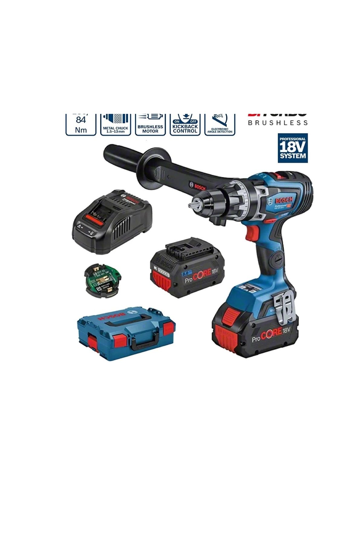 Bosch Professional GSB 18V-150 C Çİft Akülü Darbeli Delme Vidalama 2x8 AH - 06019J5105