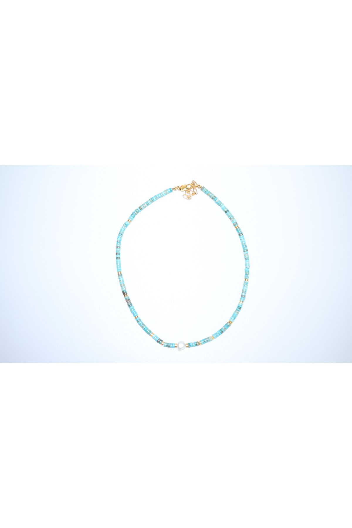 B Design jewelry Jasmine Turkuaz Taşı ve İnci Kolye