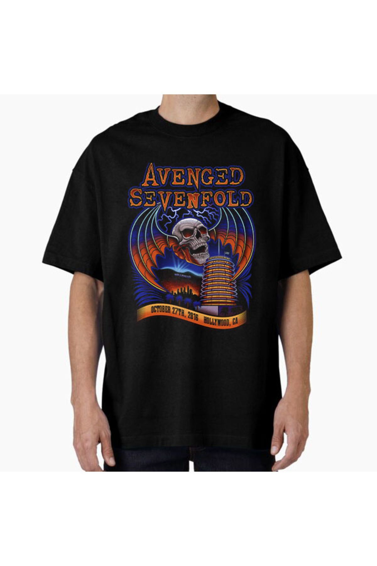 COMVİCHO Unisex avenget5 Tasarım Baskılı Oversize T-Shirt