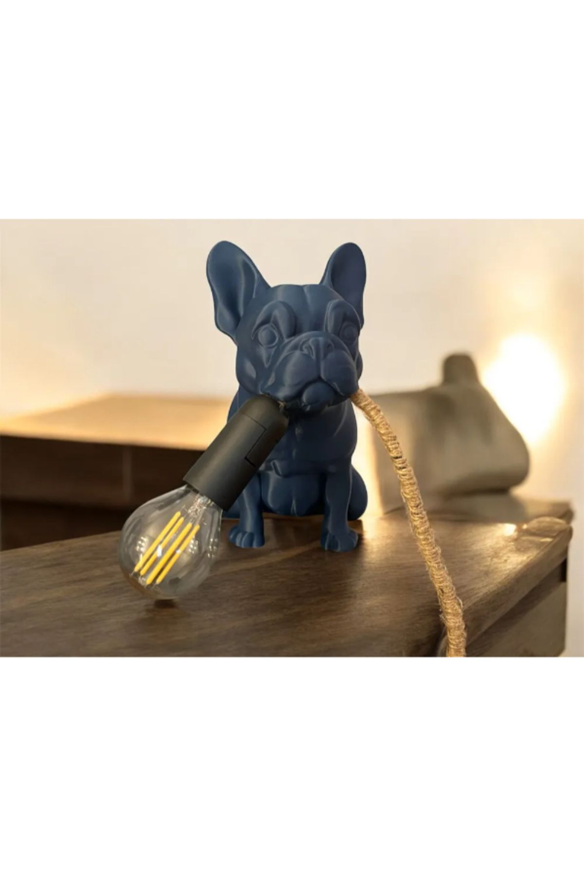 NOMOTHETIC Bully Light Masa Lambası – Fransız Bulldog Tasarımlı Halat Kablolu