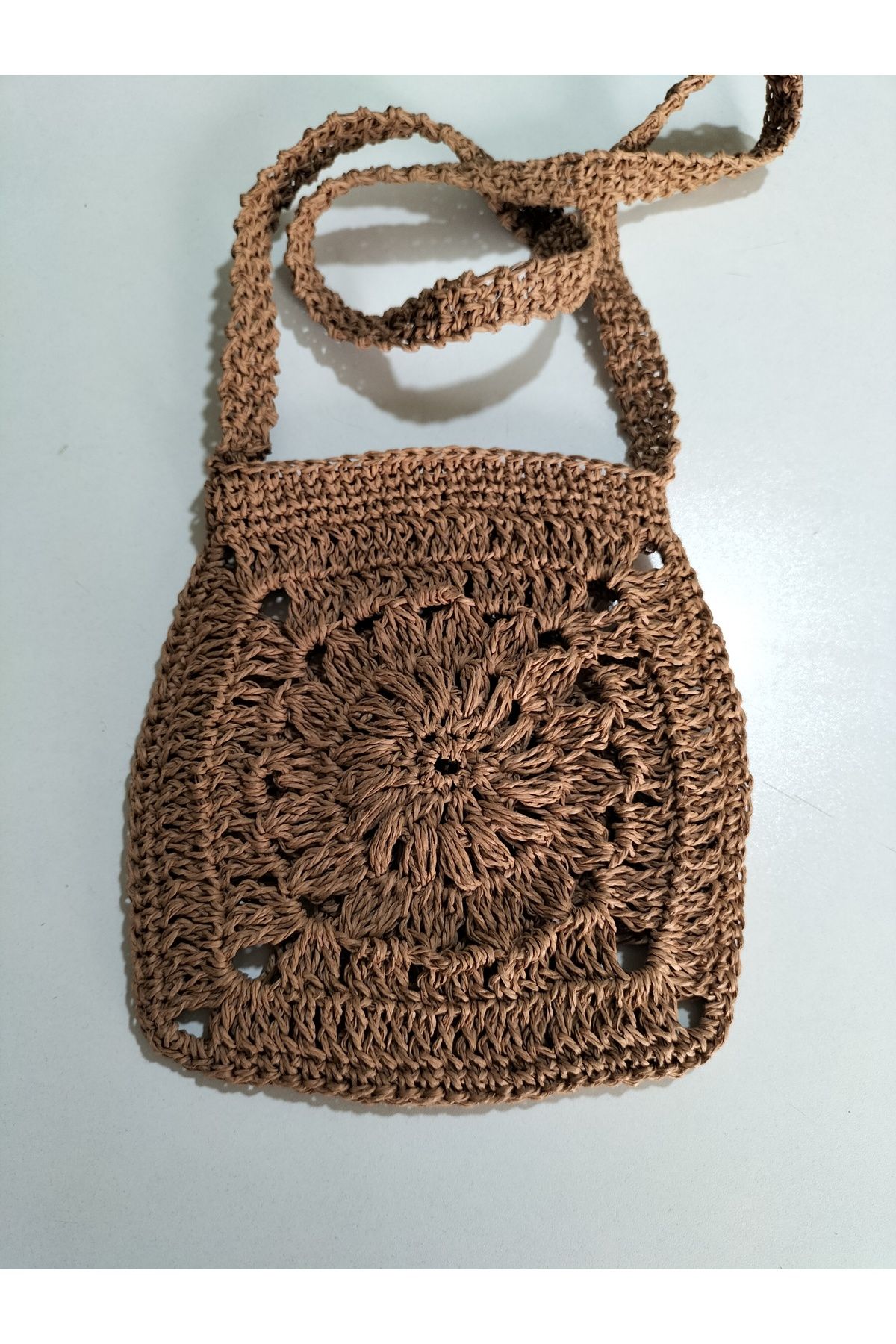 The Fabrics Studio El Örgüsü Mini Hasır Çanta 18*18