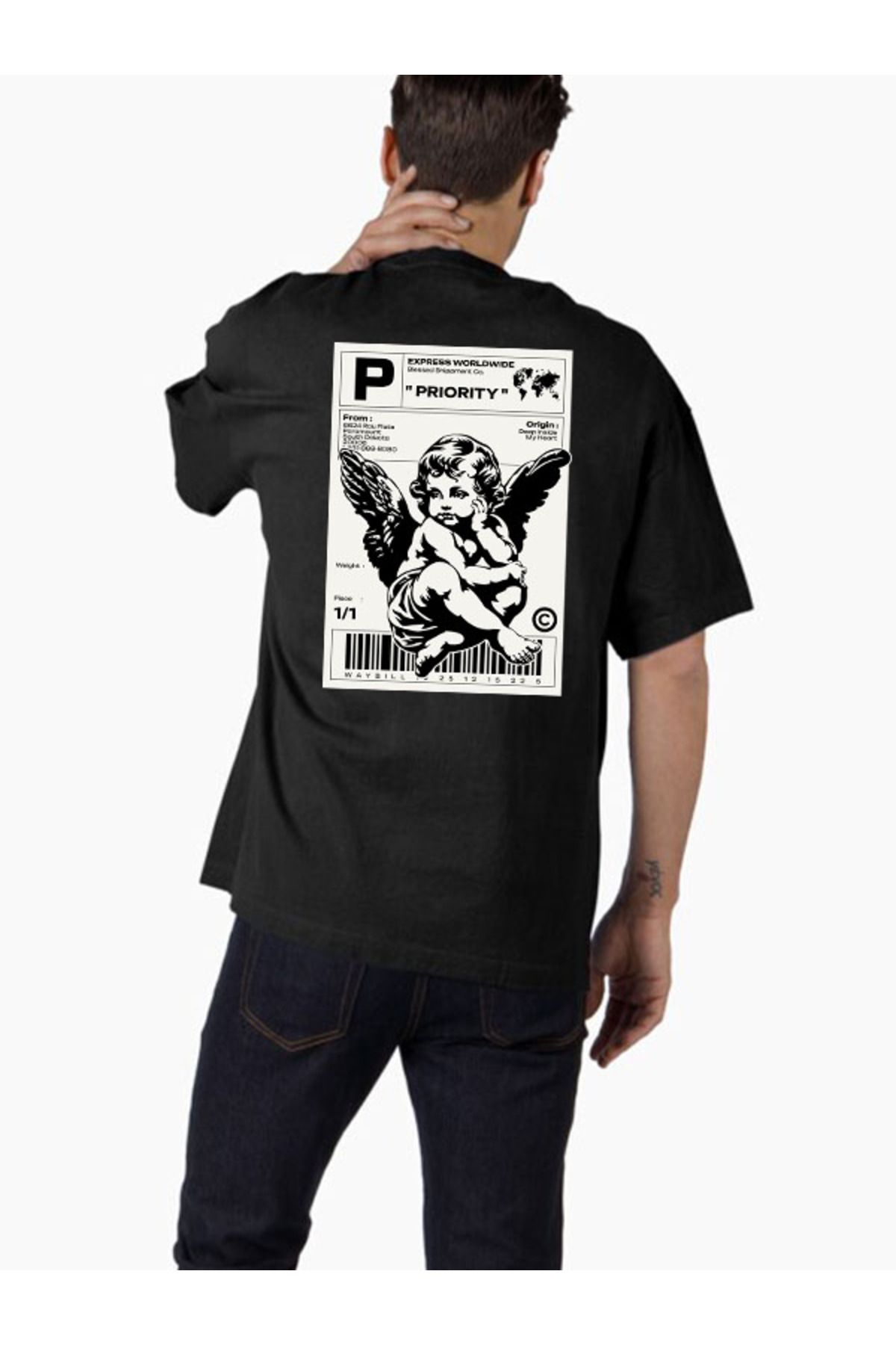 COMVİCHO Unisex streetwear107 Tasarım Baskılı Oversize T-Shirt
