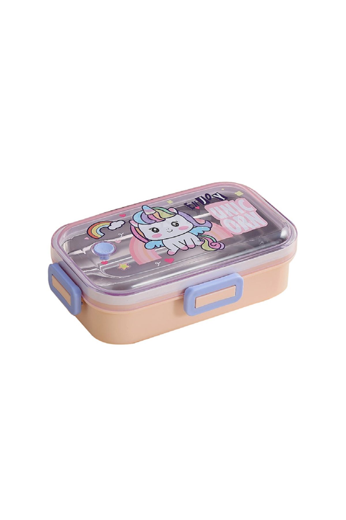 Bisbell-2-Part Partition Lunch Box with Spoon Set,BPA-Free Food Storage Container,BB3056 1