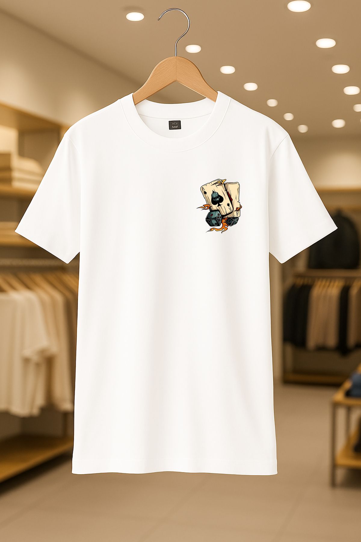 C&C OKULCUNUZ Poker Oversize Unisex %100 Pamuklu Nefes Alan Kalin Kumaşlı T-Shirt