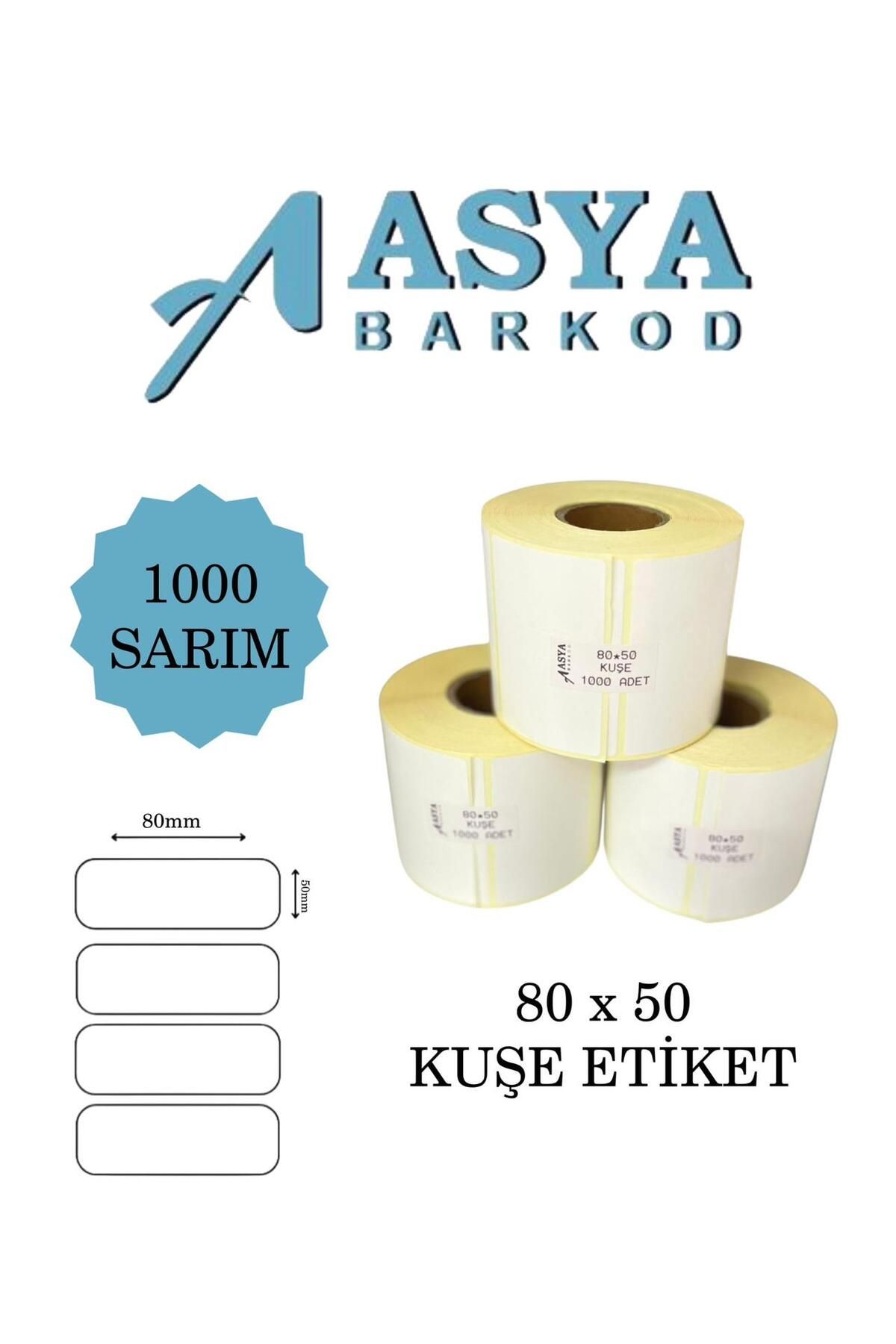 ASYA BARKOD 80 x 50 Kuşe Etiket 1000 Sarım