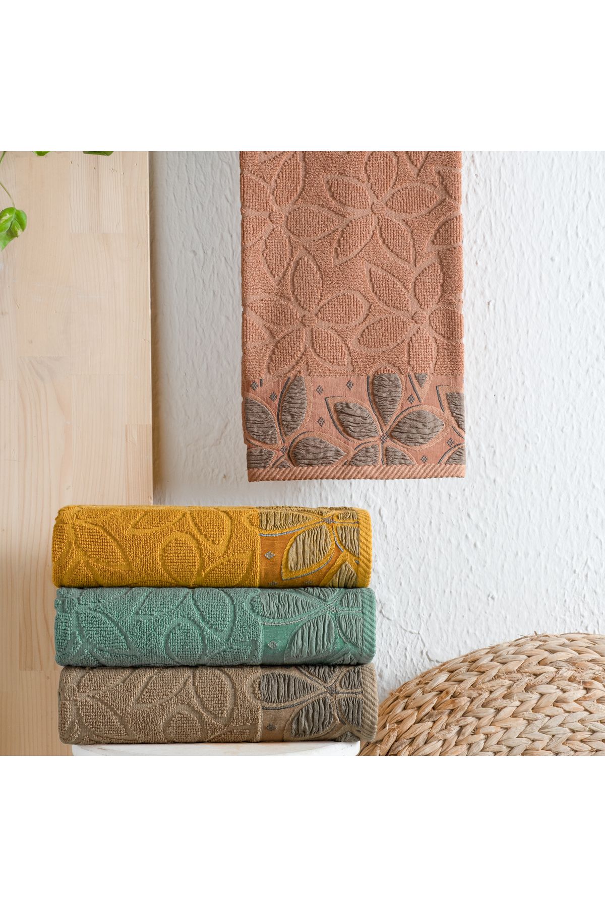 Schafer Home Dolce Jakarlı Havlu 70x140-Kiremit