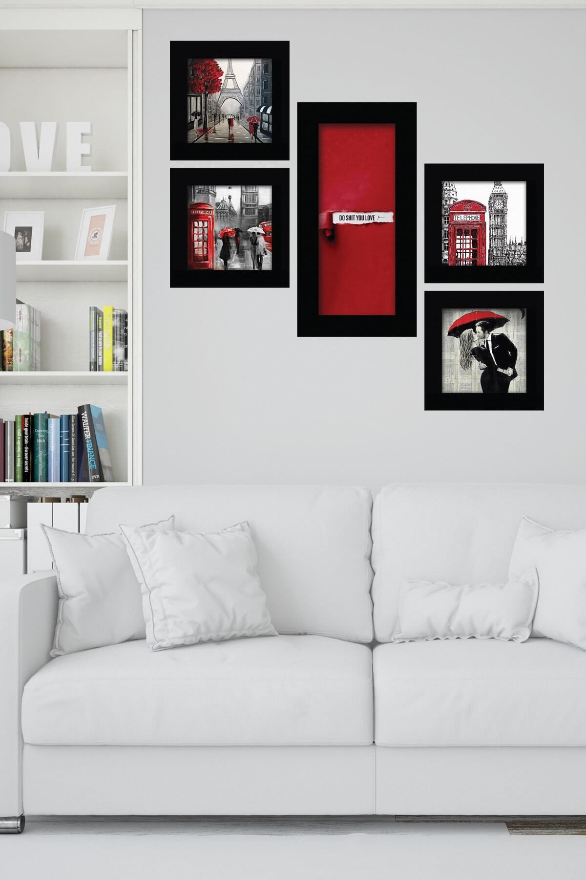 Pi Dekorasyon Collage Style 5 Parçalı Mdf Tablo Atf295
