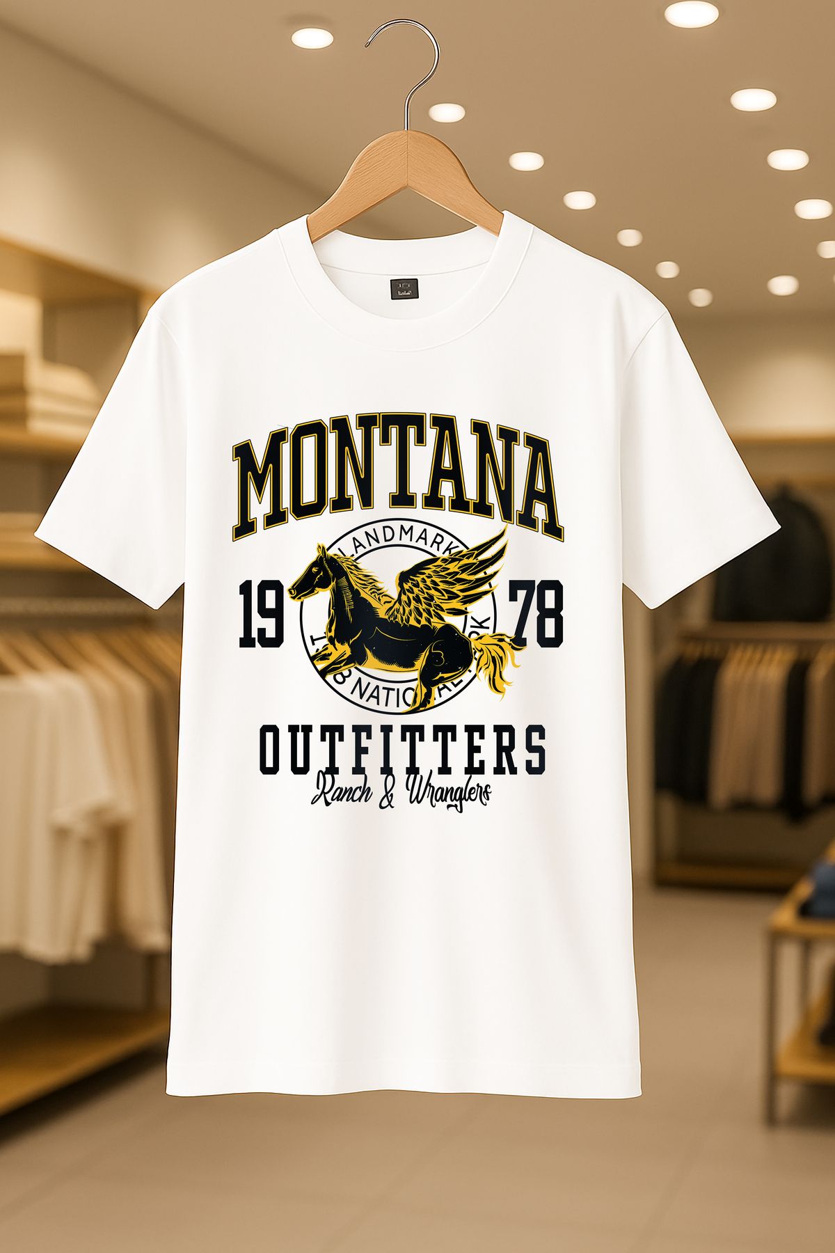 LUCKYPORT Montana Oversize Unisex %100 Pamuklu Nefes Alan Kalin Kumaşlı T-Shirt