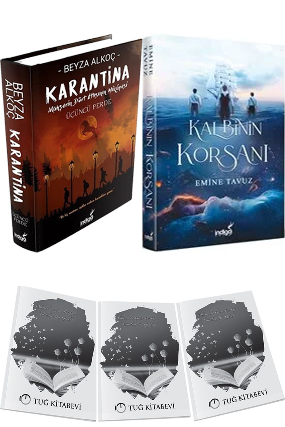 İndigo Kitap Karantina 3 Ciltli ve Kalbinin Korsanı Ciltli + Hediyeli