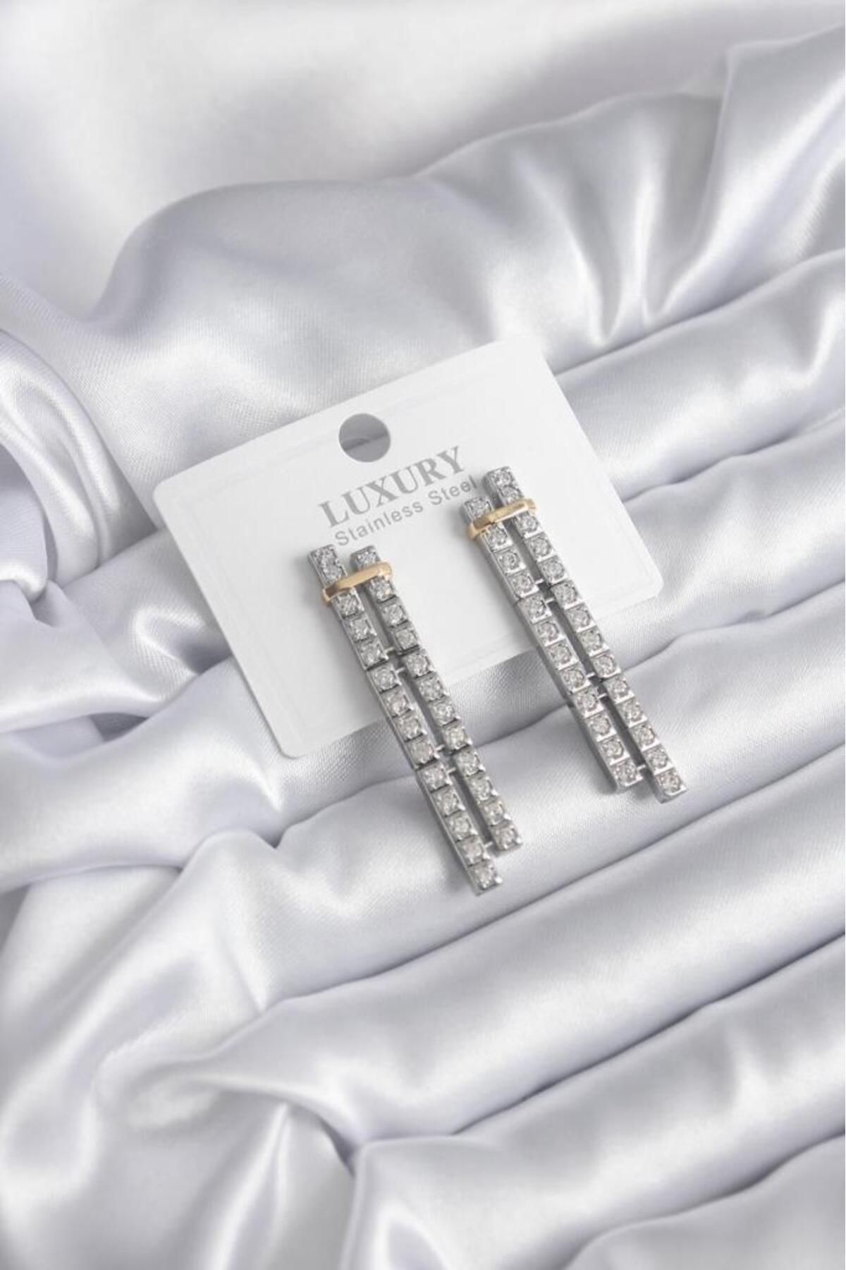 trendy time t & t Zirkon Taşlı Su Yolu Kadın Küpe