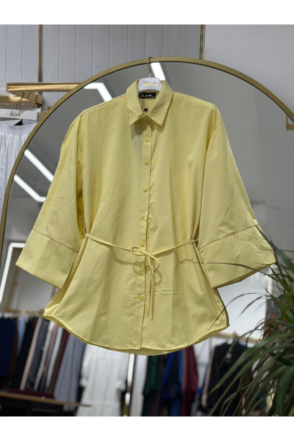 She Olive Belden Fiyonk bağlamalı tunik