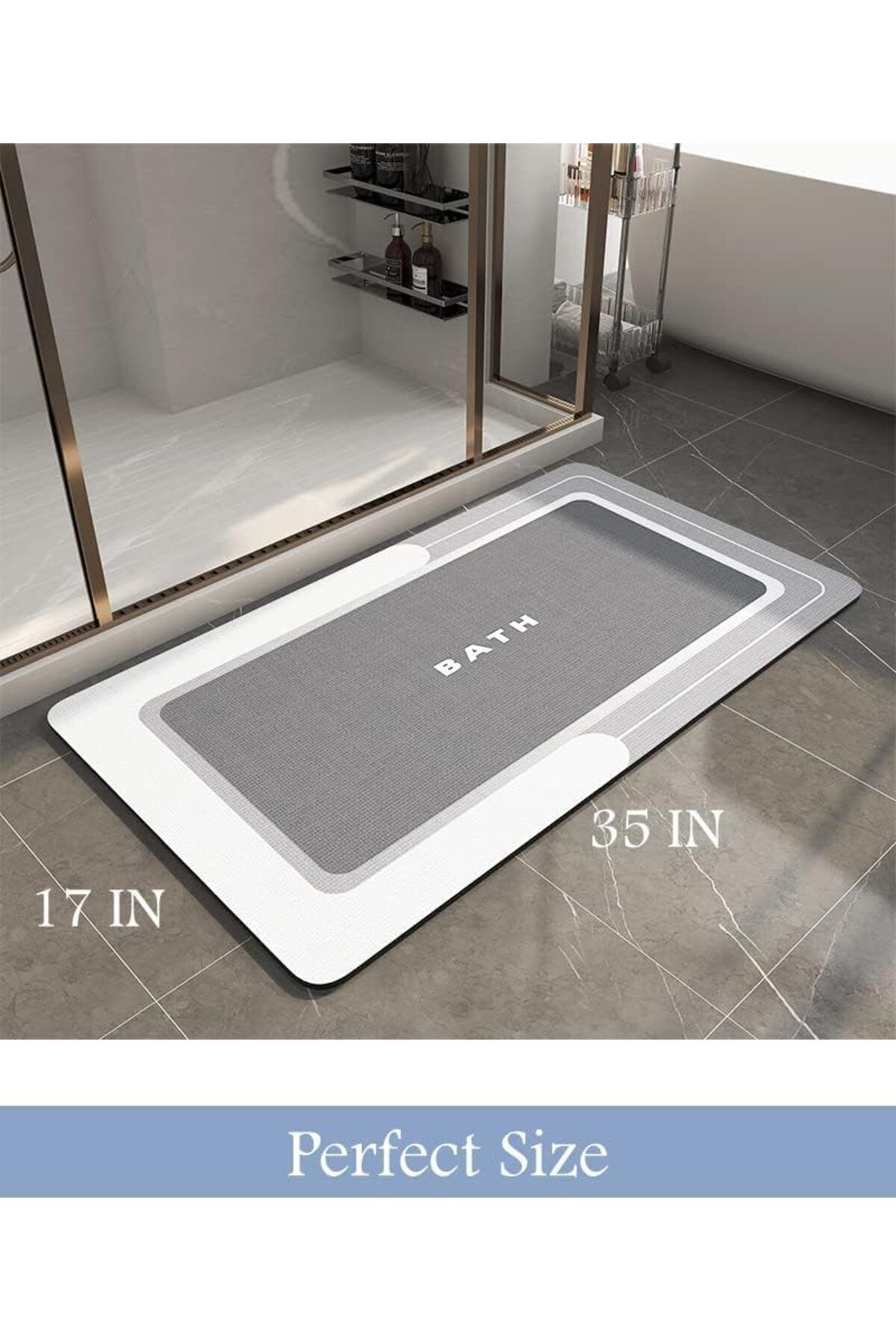 Tahtakale Dünyası Su emici banyo paspası dikdörtgen 40 x 60 cm kaymaz tabanlı abdest banyo kaydırmaz mat paspas