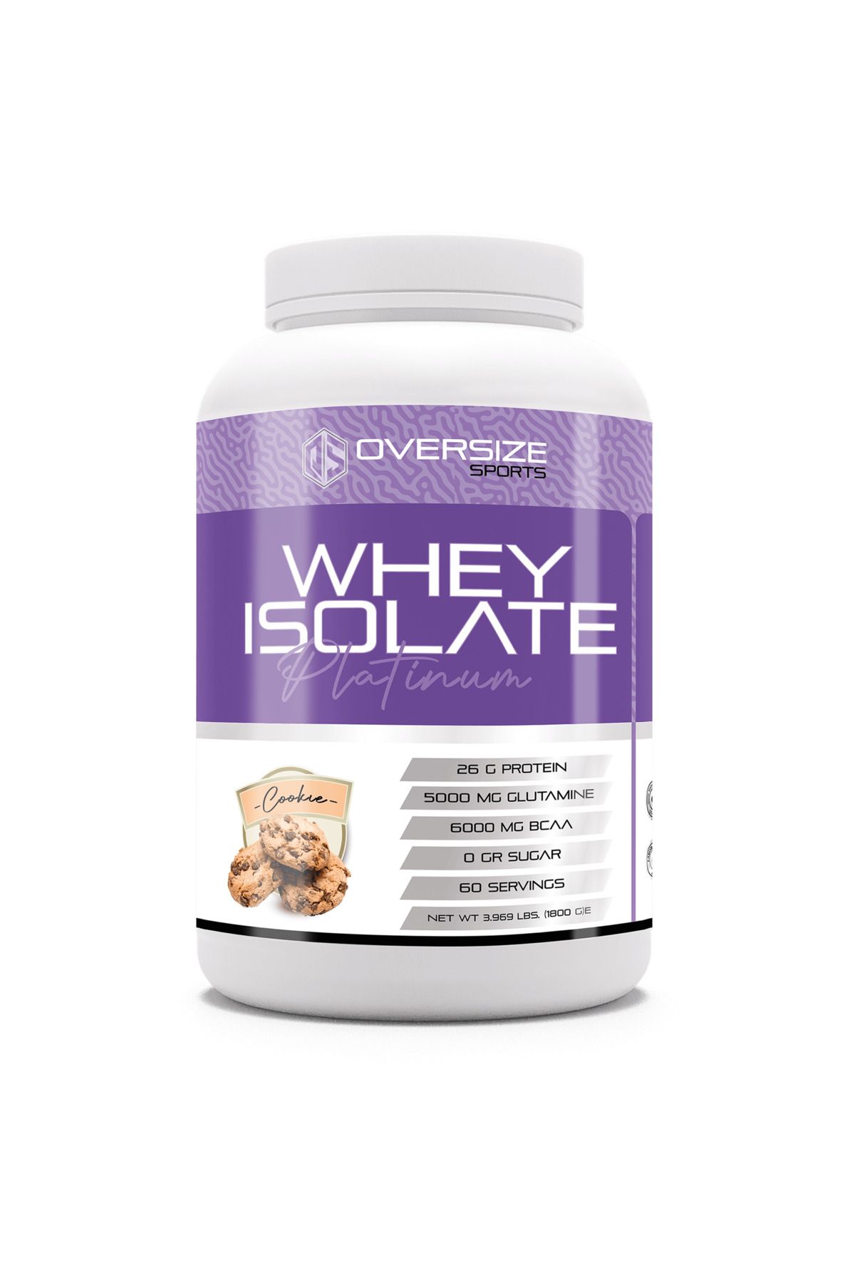 Oversize Nutrition Whey Isolate Platinum 1800 gr 60 Servis Kurabiye Aromalı İzole Protein