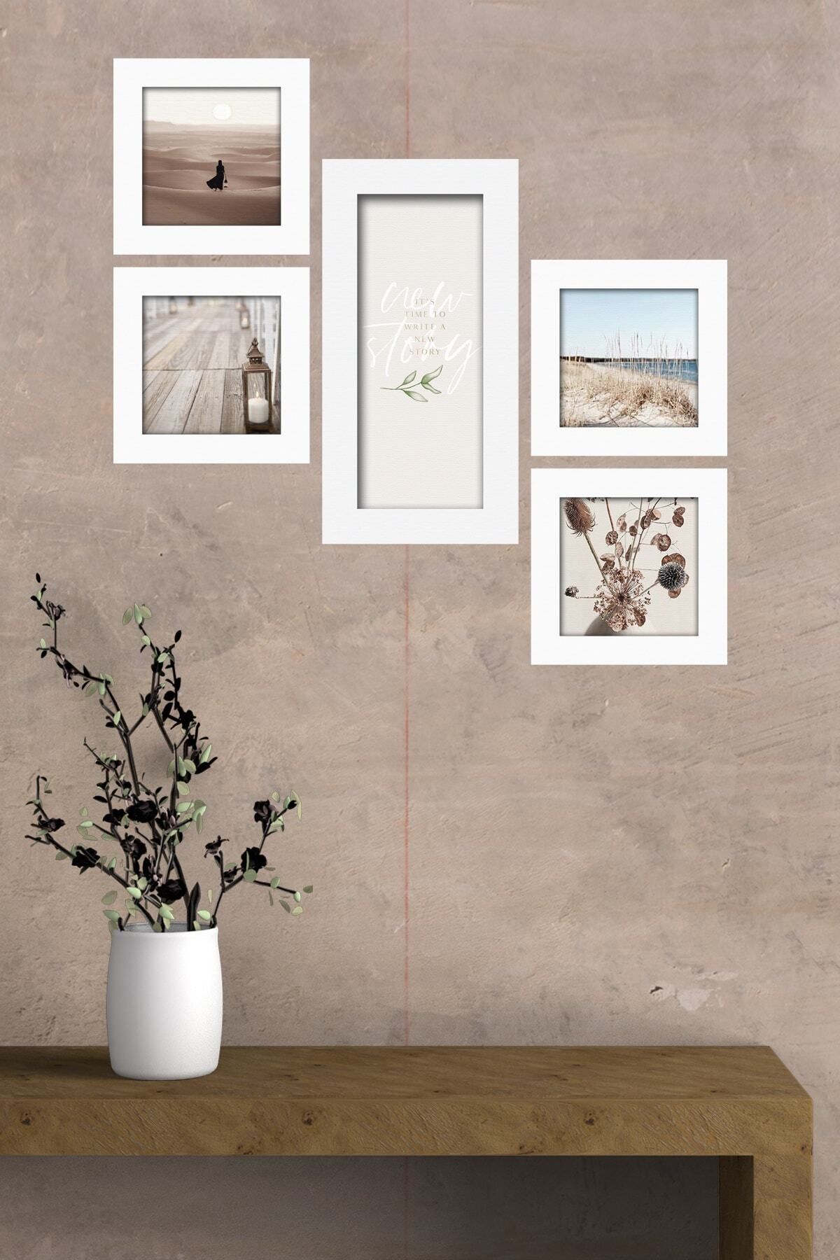 Pi Dekorasyon Collage Style 5 Parçalı Mdf Tablo Atf275